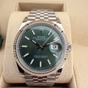 Rolex Sea DJ 36 Mint Green Fluted Bezel Jubi