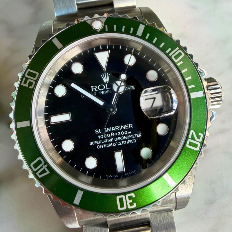 ROLEX HISTORY / US FS1 Super Set / VERY RARE - NOS Rolex Submariner 16610LV “Kermit” MK 1